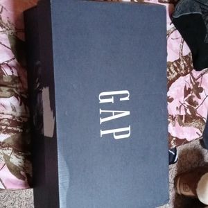 Blue and white shoes